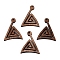 Natural Walnut Wood Pendants, Undyed, Triangle, Camel, 38.5x31x3.5mm, Hole: 2mm