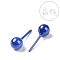 Hypoallergenic Bioceramics Zirconia Ceramic Stud Earrings, Round Ball, No Fading and Nickel Free, Royal Blue, 18x6mm