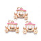 Alloy Enamel Pendants, Cadmium Free & Lead Free, Car, Hot Pink, 14.5x16x4mm, Hole: 1.6mm