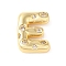 Brass Micro Pave Clear Cubic Zirconia Pendant, Letter A~Z, Letter E, 21x15.5x6mm, Hole: 4mm