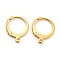 304 Stainless Steel Leverback Earring Findings, with Loop, Real 24K Gold Plated, 14.5x12x2mm, Hole: 1.2mm, Pin: 1x0.8mm