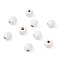 Dyed Natural Wood Beads, Round, White, 10x9mm, Hole: 3.5mm, 200pcs/bag