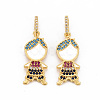 Brass Micro Pave Colorful Cubic Zirconia Pendants KK-S354-336-NF-1