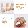 CHGCRAFT 6Pcs 6 Styles Flower Pattern Round Wooden Traditional Chinese Moon Cake Molds AJEW-CA0004-25-9