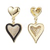 3 Pairs 3 Style Clear Cubic Zirconia Heart Dangle Stud Earrings EJEW-JE05082-6