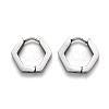 Tarnish Resistant 304 Stainless Steel Hexagon Huggie Hoop Earrings STAS-H156-03B-P-1