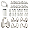 AHADERMAKER 75Pcs 3 Style 304 Stainless Steel & Aluminum Wire Rope Cable Clip Clamp FIND-GA0003-11-1