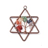 7 Chakra Pentagram Natural Mixed Stone Copper Wire Wrapped Chip Big Pendants G-E195-10R-02-1