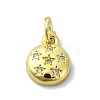 Brass Micro Pave Clear Cubic Zirconia Charms KK-H475-59G-13-1