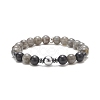 Natural Black Stone & Picasso Jasper & Labradorite & Synthetic Turquois & Non-Magnetic Synthetic Hematite Beaded Stretch Bracelets Sets for Women BJEW-JB09279-5