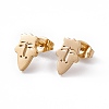 304 Stainless Steel Tiny Hollow Out Clown Face Stud Earrings for Women STAS-A065-03G-1