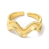 Brass Open Cuff Rings for Women RJEW-E292-27G-2