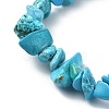 Synthetic Turquoise Chips Stretch Bracelet BJEW-JB09598-03-3
