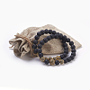 Natural Lava Rock Beads Stretch Bracelets Sets BJEW-JB03902-4