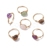 Nuggets Natural Gemstone Finger Rings RJEW-JR00696-2