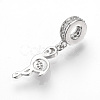 Brass Micro Pave Cubic Zirconia European Dangle Charms ZIRC-T002-36P-2