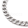 Tarnish Resistant Women' s Fashionable 304 Stainless Steel Cuban Link Chain Bracelets X-BJEW-JB05657-01-2