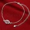 Delicate Silver Plated Brass Cubic Zirconia Filigree Anklets AJEW-BB05248-C-3