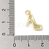 Rack Plating Brass Micro Pave Cubic Zirconia Pendants KK-C052-31G-3