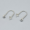 925 Sterling Silver Hoop Earring Findings STER-T002-186S-2