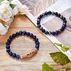 2Pcs 2 Style Natural Tiger Eye & Gemstone Stretch Bracelets Set BJEW-SW00090-5