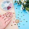 Nbeads 240Pcs 6 Colors 2-Hole Glass Seed Beads SEED-NB0001-24-3