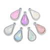 UV Plating Alloy with Mixed Color Glass Rhinestone Pendants FIND-M018-35P-1