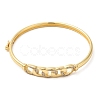 Brass Curb Chains Shape Hinged Bangle with Cubic Zirconia for Women BJEW-K229-01G-1