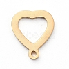 Vacuum Plating 304 Stainless Steel Open Heart Charms STAS-G215-14G-1