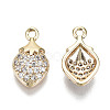 Brass Micro Pave Clear Cubic Zirconia Charms RJEW-T063-49G-NF-2