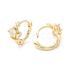 Clear Cubic Zirconia Crown Hinged Hoop Earrings for Women EJEW-P196-29G-2