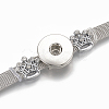 Alloy Rhinestone Snap Cord Bracelet Making BJEW-S136-07-4