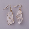 Natural Quartz Crystal Dangle Earrings EJEW-F228-A01-2