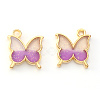 Light Gold Plated Alloy Enamel Pendants X-ENAM-R136-24A-2