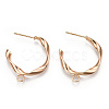 Brass Stud Earring Findings KK-N186-46G-1