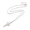 Minimalist Lotus Alloy Pendant Necklace for Women NJEW-I113-03P-2