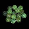 Round UV Plating Luminous Rainbow Iridescent Acrylic Beads LACR-R001-10A-3