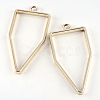 Rack Plating Alloy Polygon Open Back Bezel Pendants PALLOY-S047-10E-FF-1