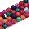 Natural Crackle Agate Beads Strands G-S373-002F-8mm-1