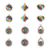 12Pcs 6 Style Zinc Alloy Enamel Pendants FIND-TA0001-63-9