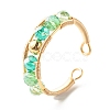 Electroplate Faceted Glass Beads Cuff Rings for Teen Girl Women RJEW-TA00013-4