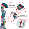 2Rolls 2 Styles Stripe Pattern Printed Polyester Grosgrain Ribbon OCOR-TA0001-37L-4