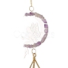 Moon & Fairy Iron AB Color Chandelier Decor Hanging Prism Ornaments HJEW-P012-05G-3