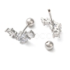 Star Brass Micro Pave Clear Cubic Zirconia Ear Plug Gauges EJEW-L289-01P-02-2