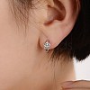 Snowflake Shape Brass Hoop Earrings EJEW-BB64188-A-4