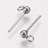 202 Stainless Steel Ball Stud Earring Findings X-STAS-F141-06P-3mm-2