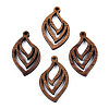 Natural Walnut Wood Pendants X-WOOD-T023-17-3