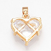 Brass Cubic Zirconia Charms X-ZIRC-Q002-126G-2