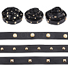 ARRICRAFT 3 Styles Brass Round & Square & Imitation Pearl Stud Black PU Leather Trimmings DIY-AR0003-78-1