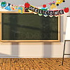 Welocome & School Supplies Paper Banners DIY-WH0453-42-6